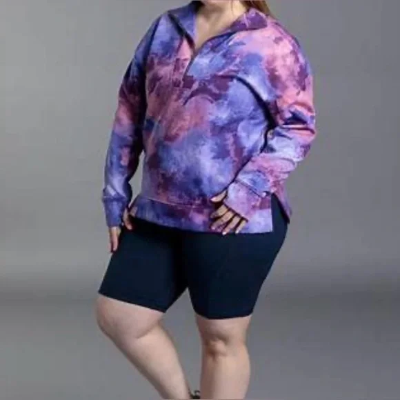 NEW Rise by Lularoe Persistent Half Zip Pull Over Fleece Sweatshirt Size 1X - Picture 2 of 15